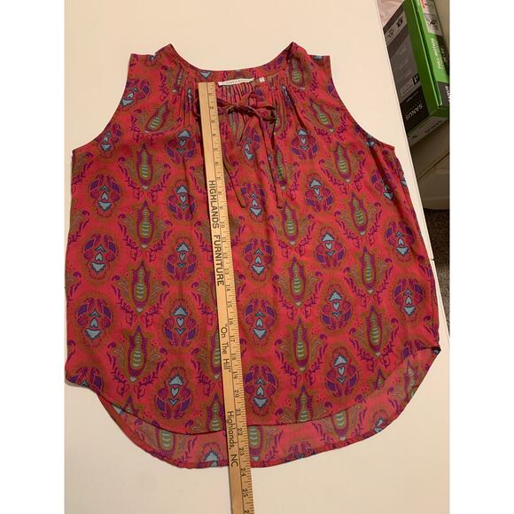 Violet & Claire Sleeveless Top Womens Size Medium Orange Pink Abstract Artsy - Picture 8 of 8